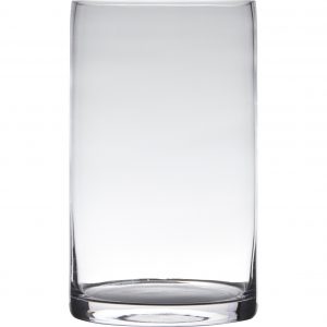 Transparante home-basics cilinder vorm vaas/vazen van glas 30 x 15 cm