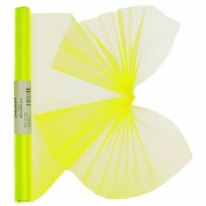 2x Neon gele organza op rol 40 x 200 cm