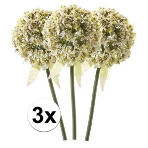 3 x Witte sierui 70 cm kunstplant steelbloem