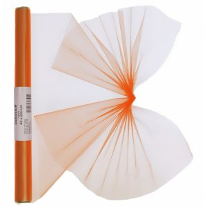 3x Oranje organza op rol 40 x 200 cm