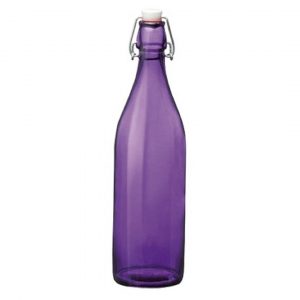 Paarse giara flessen met beugeldop 30 cm van 1 liter