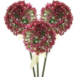 3 x Roze/rode sierui 70 cm kunstplant steelbloem