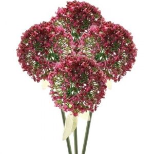4 x Roze/rode sierui 70 cm kunstplant steelbloem