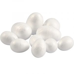 Piepschuim eieren 3,5 en 4,8 cm 10 stuks