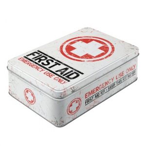 First aid bewaarblik van metaal 23 cm