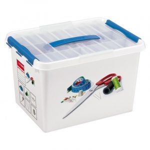 Opbergbox voor naaispullen met vakken en inzet 22 liter