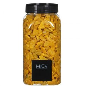 Decoratie/hobby steentjes oker geel 650 ml