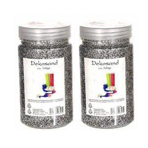2x stuks potjes Zilver zand korreltjes 500 gram