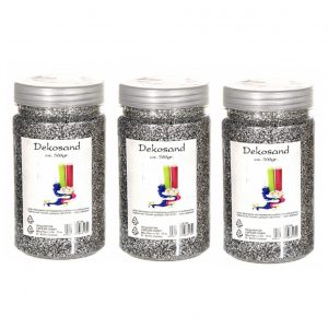 3x stuks potjes Zilver zand korreltjes 500 gram