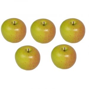 5x Kunst appels verzwaard 8 cm diameter