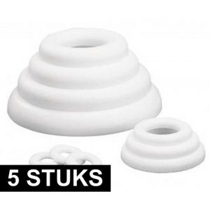 5x Piepschuim figuren halve ring 10 cm