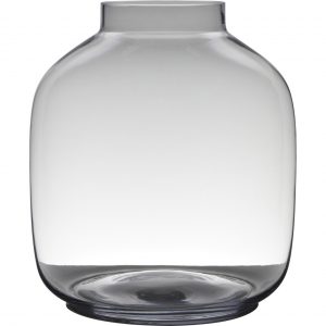 Transparante luxe grote vaas/vazen van glas 38 x 34 cm