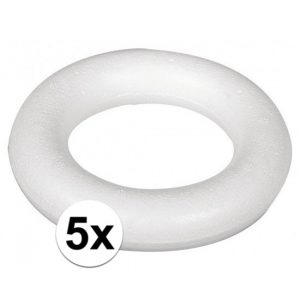 5x Piepschuim figuren ringen 22 cm
