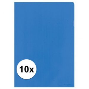 10x Blauwe dossiermap A4