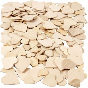 DIY houten hartjes 60 stuks