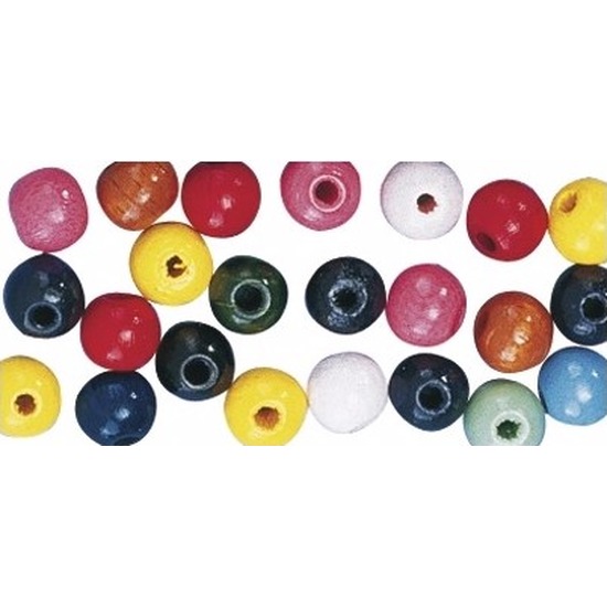 52x Gekleurde houten hobby kralen 10 mm