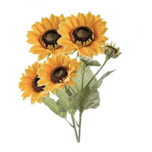 2x Kunstplant/kunstbloem zonnebloem 62 cm 3 bloemen