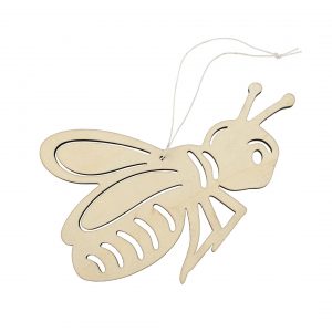 Houten dieren decoratie hanger van een honingbij van 12 x 17 cm