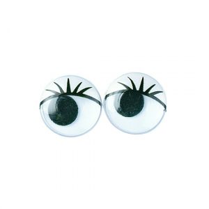 8x Hobby artikelen oogjes met wimpers 15 mm