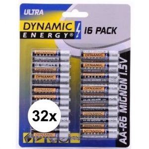 Dynamic Energry LR6 AA batterijen 32 stuks