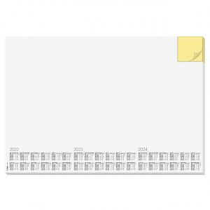 Bureaulegger van papier 59.5 x 41 cm met kalender design memo white