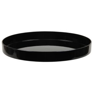 Ronde kunststof dienblad/kaarsenplateau zwart D27 cm