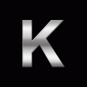 K Letter stickers in het zilver