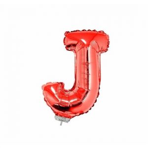 Opblaasbare letter ballon J rood 41 cm