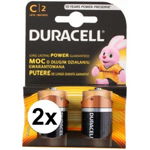 4 pack Duracell batterijen CR14