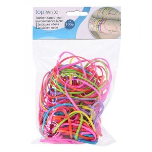 Dunne elastiekjes in neon kleuren 130 stuks