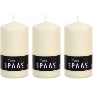 3x Ivoor woondecoratie kaarsen 6 x 10 cm 25 branduren