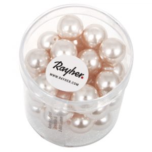 35x stuks roze parel glaskralen 10 mm