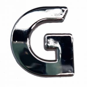 Chrome stickers G voor op de auto