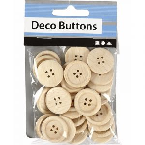 Hobby blank houten knopen 90 stuks