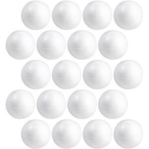 20x Beschilderbare piepschuim holle ballen/bollen 15 cm twee helften