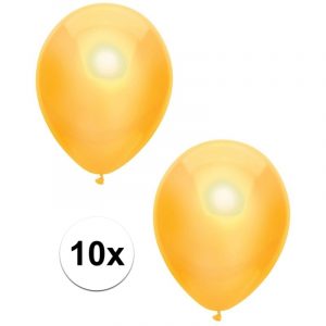 Gele metallic ballonnen 30 cm 10 stuks