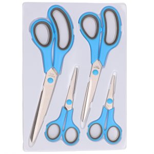 Voordelige scharen set van 4 stuks blauw