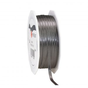 1x Luxe hobby/decoratie antraciete satijnen sierlinten 0,3 cm/3 mm x 50 meter