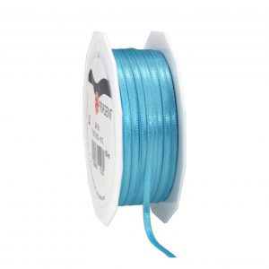1x Luxe hobby/decoratie turquoise satijnen sierlinten 0,3 cm/3 mm x 50 meter