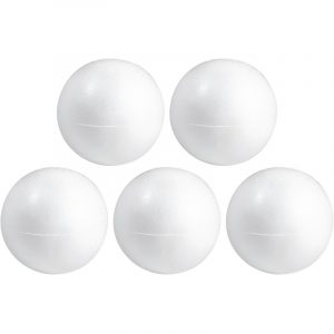 50x Beschilderbare piepschuim holle ballen/bollen 20 cm twee helften