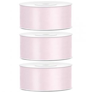 3x Hobby/decoratie poeder roze satijnen sierlinten 2,5 cm/25 mm x 25 meter