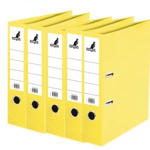 5x Opberg ordners geel A4 75 mm