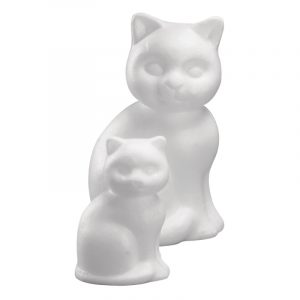 Set van 3x stuks Hobbymateriaal piepschuim katten van 13 cm