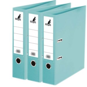 3x Opberg ordners turquoise A4 75 mm