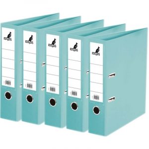 5x Opberg ordners turquoise A4 75 mm