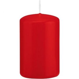 1x Rode woondecoratie kaarsen 5 x 8 cm 18 branduren