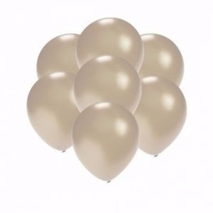 10x stuks kleine metallic zilveren ballonnen 13 cm