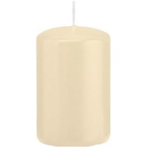 1x Cremewitte woondecoratie kaarsen 5 x 8 cm 18 branduren
