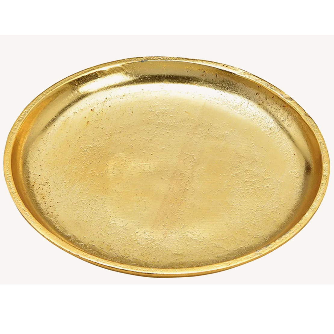 Rond kaarsenbord/kaarsenplateau goud van metaal 20 x 2 cm