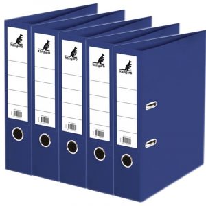 5x Opberg ordners donkerblauw A4 75 mm